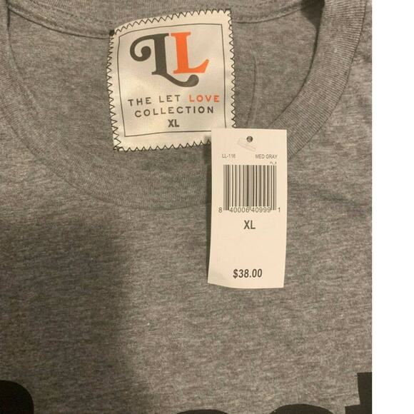 The Let Love Collection Gray Soft Graphic T-Shirt Size XL - Picture 3 of 6